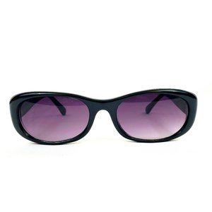 Vintage 90's RnB Black Oval Browline Sunglasses Black Polarized Lens ES540
